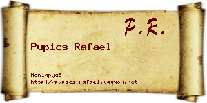 Pupics Rafael névjegykártya